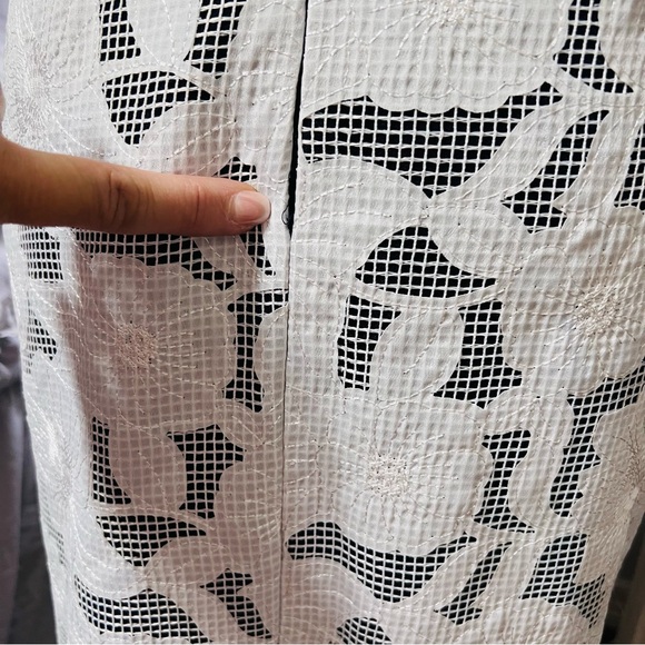 NWT Katherine Kelly “Mackenzie Dress” Ivory/Navy Exquisite Stitched Overlay Sz 2 - Picture 12 of 15